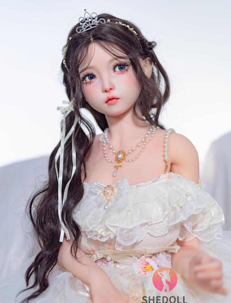 洛小乙(ルオシャオイ) 152cm Aカップ フルシリコン｜可動顎・華奢ボディ・純白花嫁風｜萌え萌え乙女系ラブドール